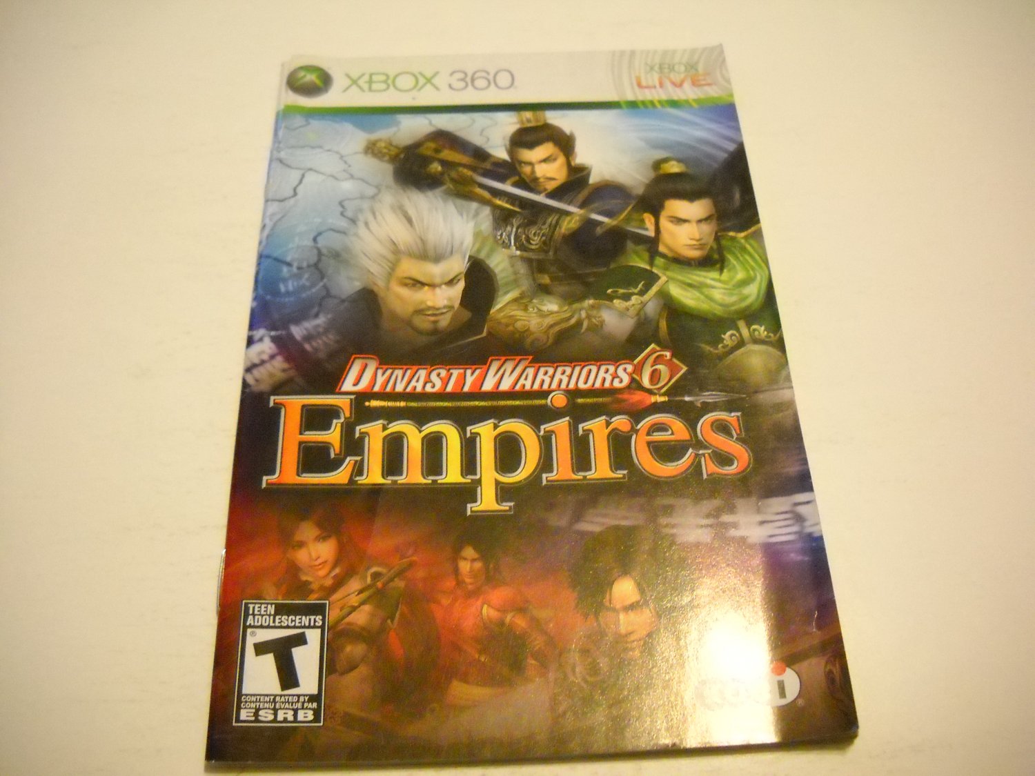 Manual ONLY ~ for Dynasty Warriors 6 Empires - Xbox 360 Instruction Booklet