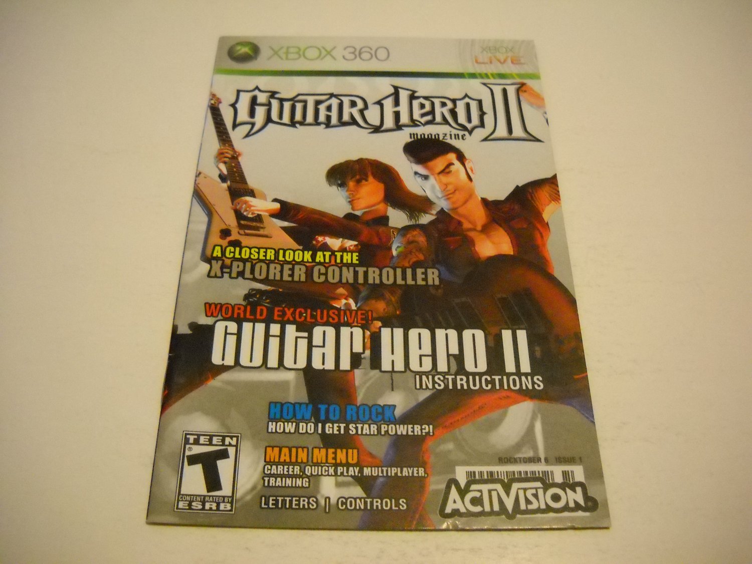 Manual ONLY ~ for Guitar Hero II - Xbox 360 Instruction Booklet