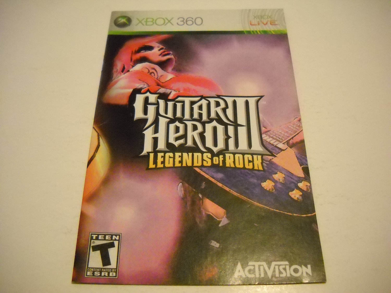 Manual ONLY ~ for Guitar Hero III / 3 - Xbox 360 Instruction Booklet