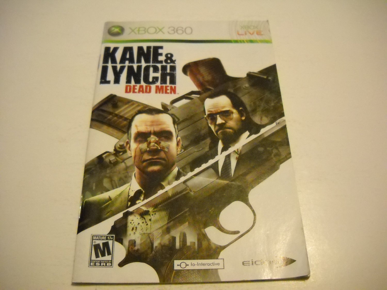 Manual ONLY ~ for Kane and Lynch Dead Men - Xbox 360 Instruction Booklet
