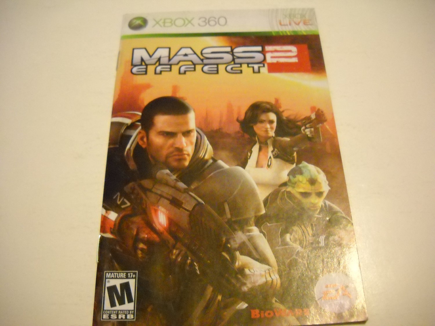Manual ONLY ~ for Mass Effect 2 - Xbox 360 Instruction Booklet