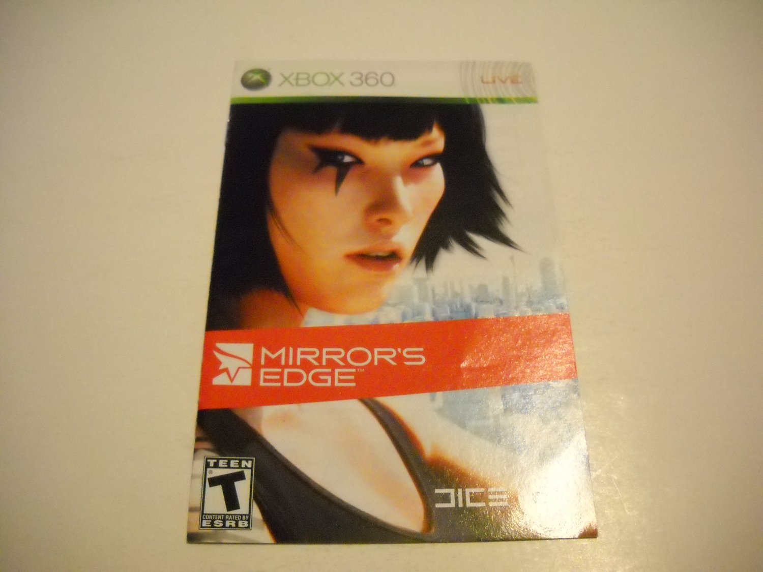 Manual ONLY ~ for Mirrors Edge - Xbox 360 Instruction Booklet