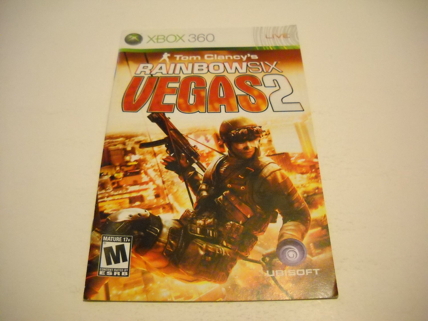 Manual ONLY ~ for Tom Clancy's Rainbow Six Vegas 2 - Xbox 360 Instruction Booklet