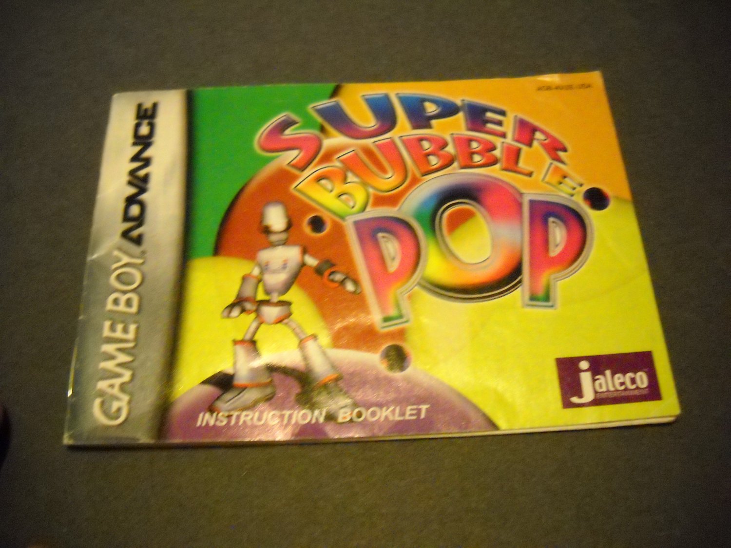 Manual ONLY ~ for Super Bubble Pop Gameboy Advance
