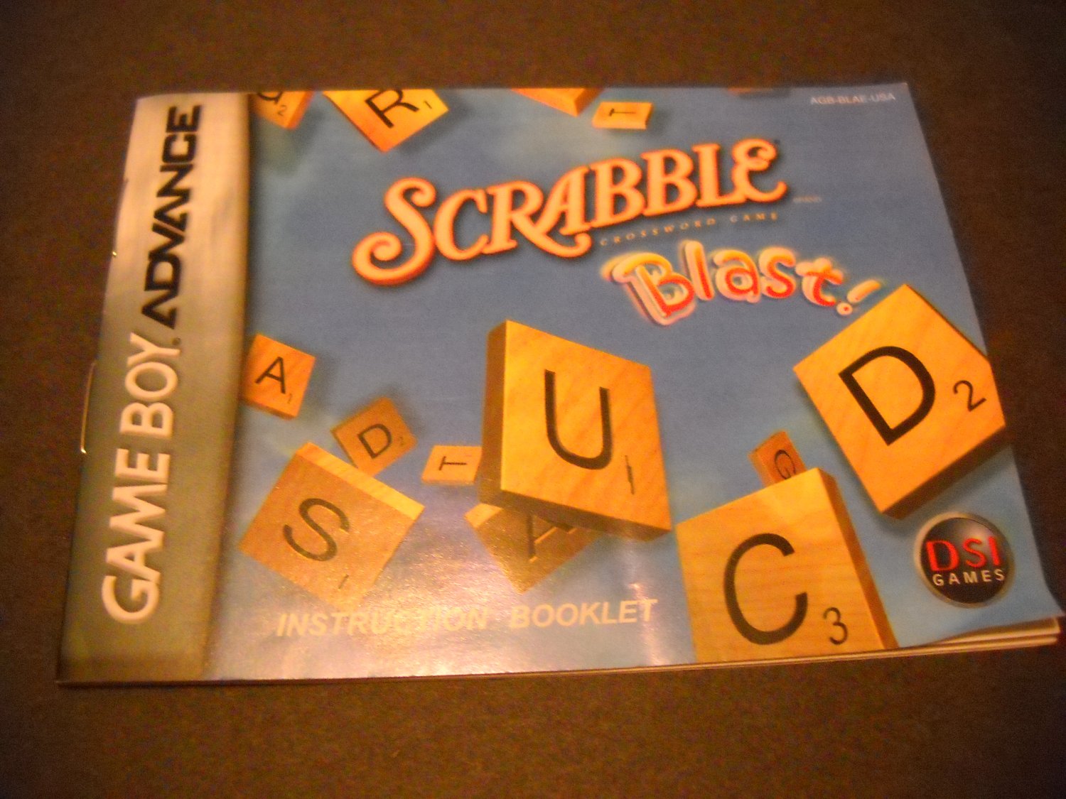 Manual ONLY ~ for Scrabble Blast Gameboy Advance