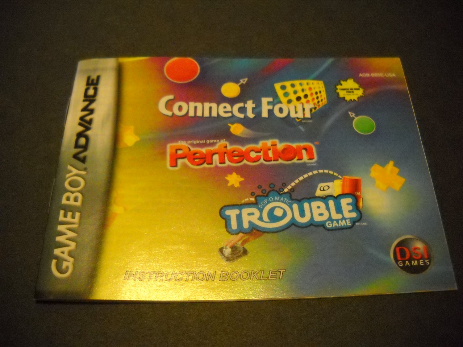 Manual ONLY ~ for Connect Four / Perfection / Trouble Gameboy Advance