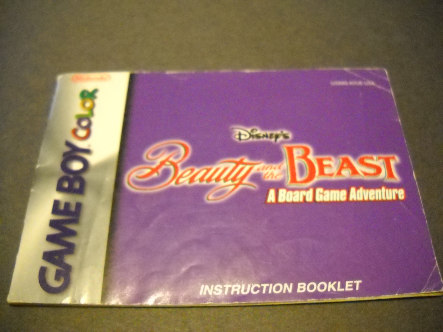 Manual ONLY ~ for Disney's Beauty and the Beast Gameboy Color, GBC