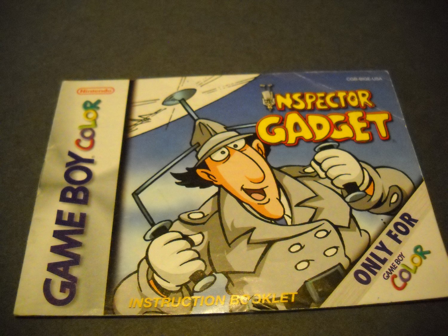 Manual ONLY ~ for Inspector Gadget Gameboy Color, GBC
