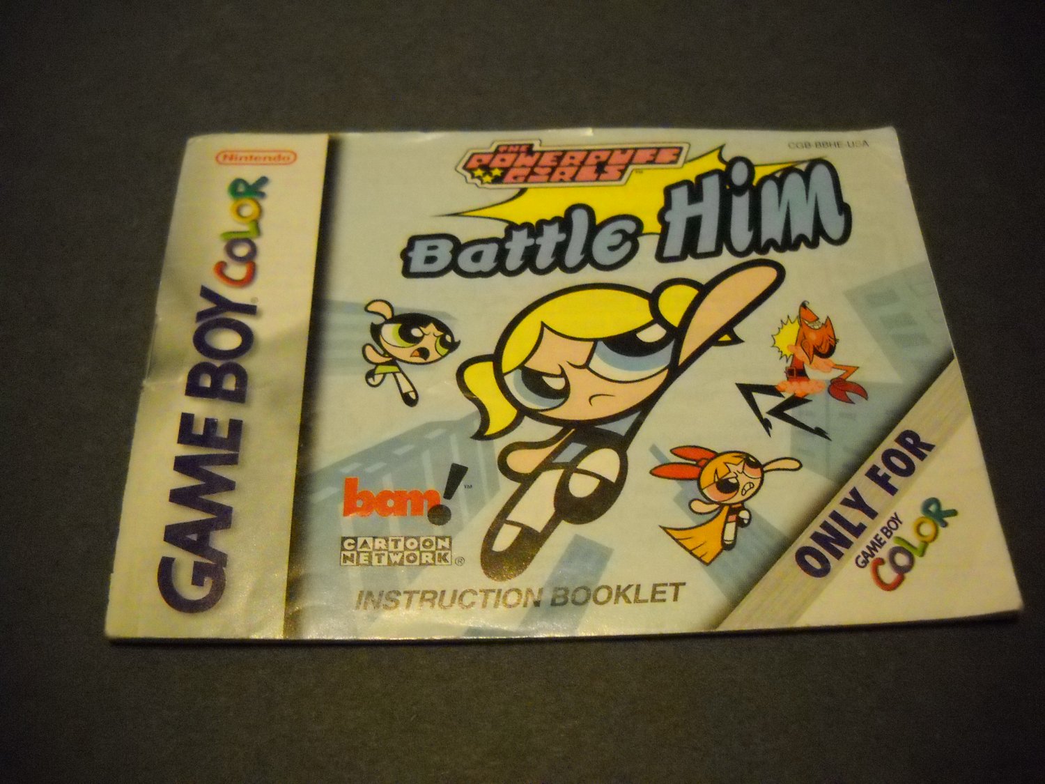 Manual ONLY ~ for The Powerpuff Girls Battle Him Gameboy Color, GBC