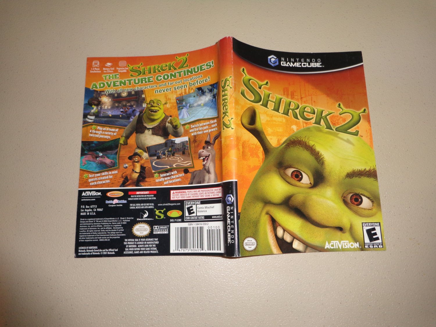 Artwork ONLY ~ Shrek 2 - Gamecube Cover Art Insert