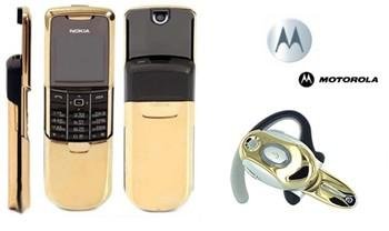 Nokia 8800 "jams bond Gold" GSM Slider Cellular Mobile Phone + H700 Gold Bluetooth (Unlocked)