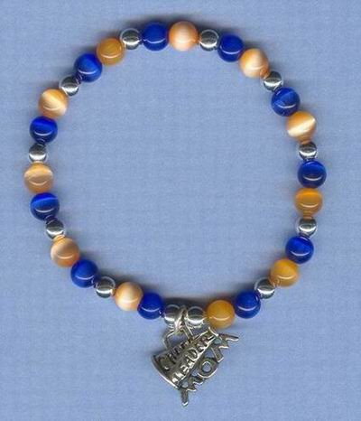 CHEERLEADER MOM STERLING SILVER CHARM BRACELET