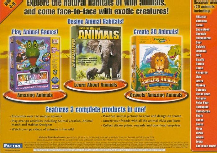 Kidz Craze Animals 3 Kids Games Collection PC (Free Shipping)