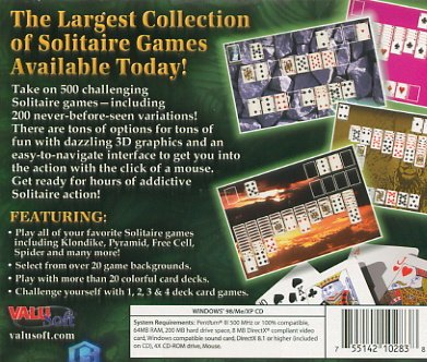 Ultimate Solitaire Over 500 Games PC CD-Rom JC (Free Shipping)