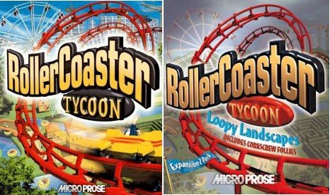 ROLLER COASTER TYCOON DELUXE 2 CDS ORIGINAL+2 EXPANSIONS -NEW-