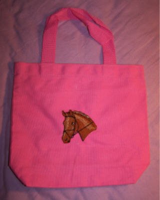 11 inch tote bag with pony head embroidery NEW