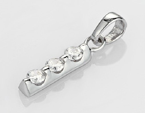 3 Stone Sterling Silver Pendent
