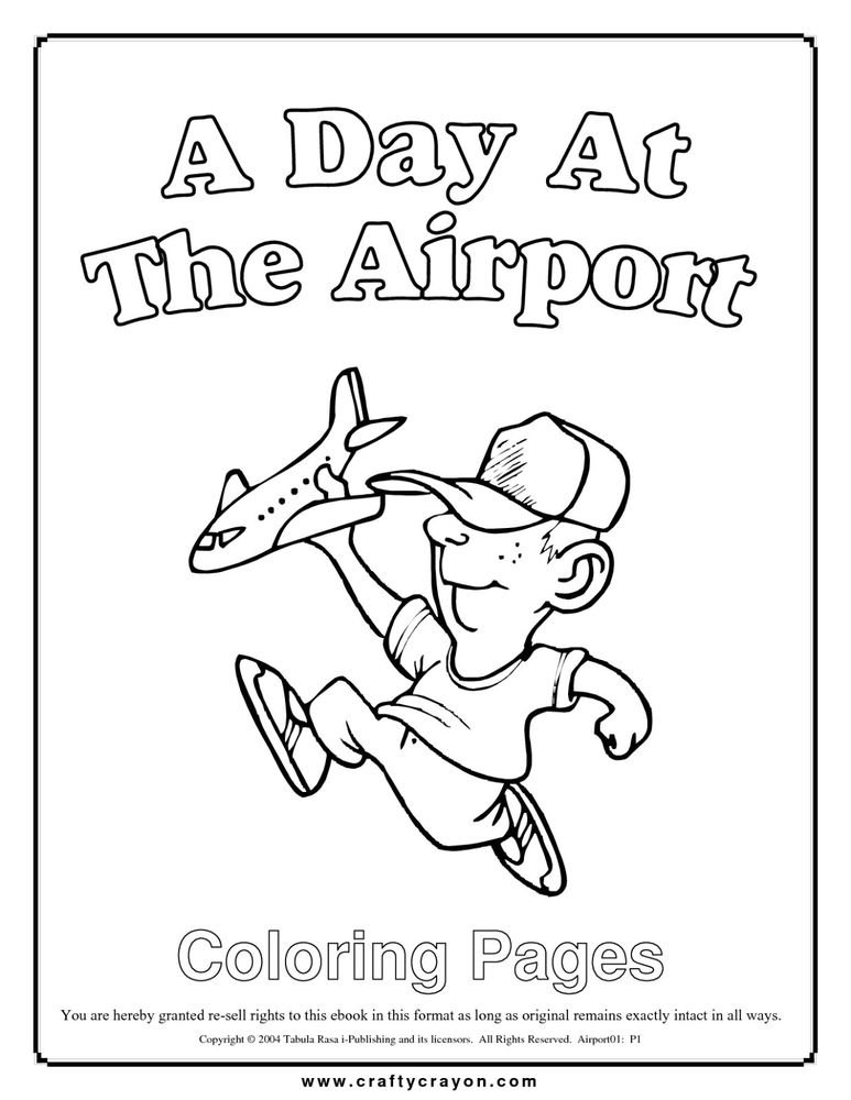 A Day at the Airport Printable Coloring eBook 67 Pages on a CD