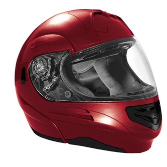 SUMMIT II VEGA FLIP UP MODULAR MOTORCYCLE HELMET CANDY RED DOT SIZES XS-2X IN STOCK