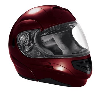 SUMMIT II VEGA FLIP UP MODULAR MOTORCYCLE HELMET DARK RED DOT SIZES XS-2X IN STOCK