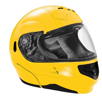 SUMMIT II VEGA FLIP UP MODULAR MOTORCYCLE HELMET PEARL YELLOW DOT SIZES XS-2X IN STOCK