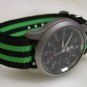 Black and Green Stripe 24mm James Bond  Nato Nylon Watch Strap