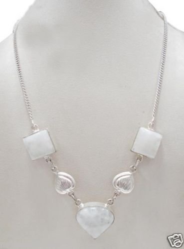 24.92 gm Designer Agate Gemstone Silver Necklace