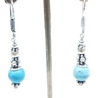 4.5 gm Stunning Turquise Gemstone Silver Rare Earrings