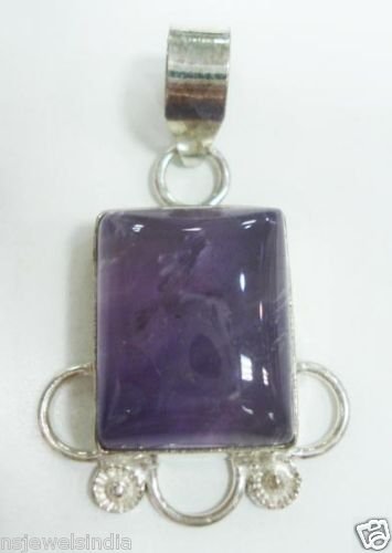 10.79 gm Stunning Amythist Gemstone Silver Pendant