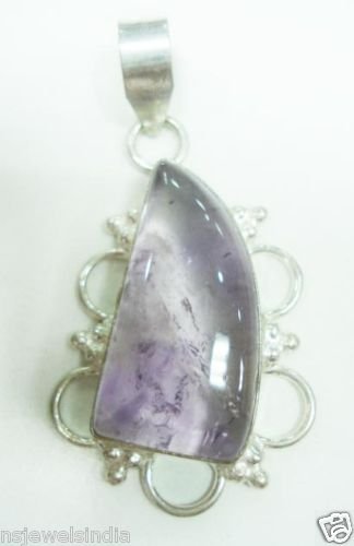 11.95 gm Stunning Amythist Gemstone Silver Pendant