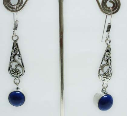 5.83 gm Stunning gemstone silver Designer lapis Earring