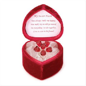 Glass Roses Bouquet/Heart Box