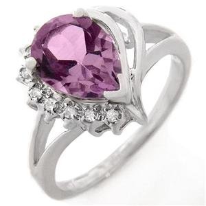 Diamond and Amethyst ring set in 14K WhiteGold