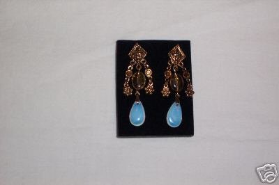 Avon Golden Beaded Drop pierced Earrings