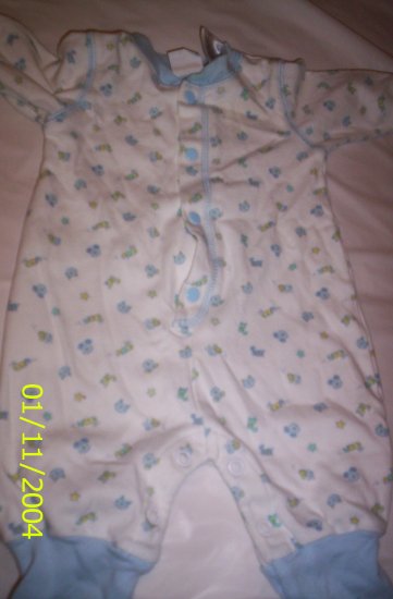 Newborn Blue and White Pajamas