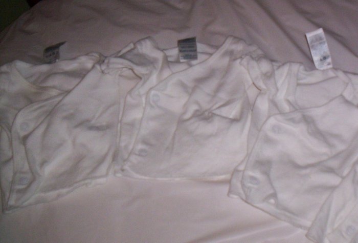 Gerber Snap Under Tshirts 0-3 Months White 4