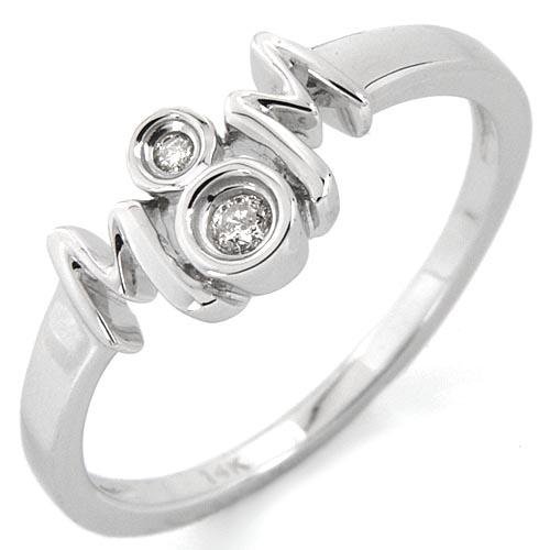 Mom Ring made in 14K White Gold and Diamonds Size 7