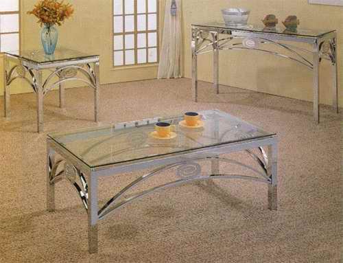 Chrome finish coffee table 7504