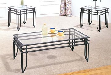 3 pc black matrix design occasional table set 7140 (3 pcs set)
