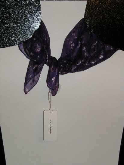 DOLCE & GABBANA Purple Silk Scarf