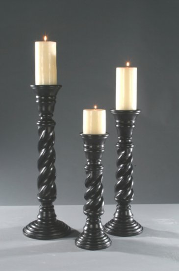 Twisted Wood Candle Holder