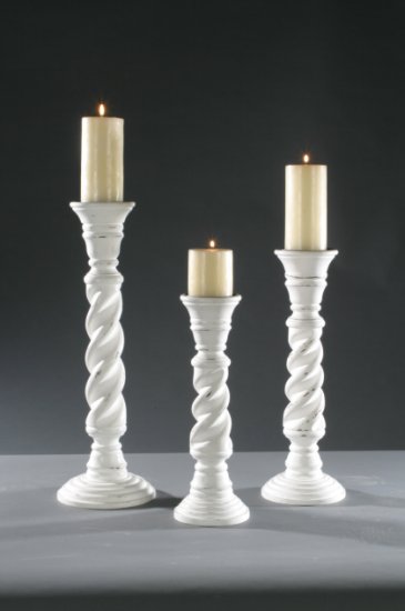 Twisted Wood Candle Holder