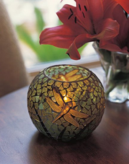 Round Dragonfly Candleholder