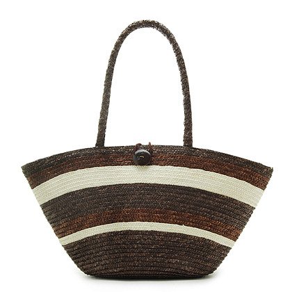 Coffee Stripe STRAW ShoulderBag SUMMER HandBAG Tote