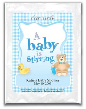 A Baby Is Stirring-Gingham-Blue