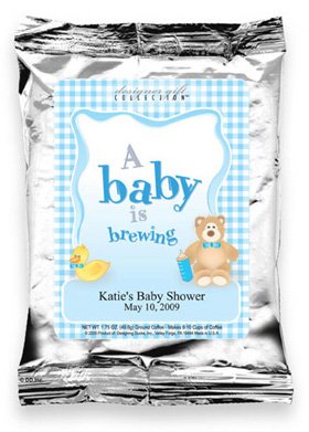 A Baby Is Brewing-Gingham-Blue
