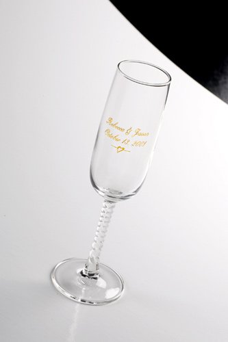 Printed Champagne Flute Wedding Favors