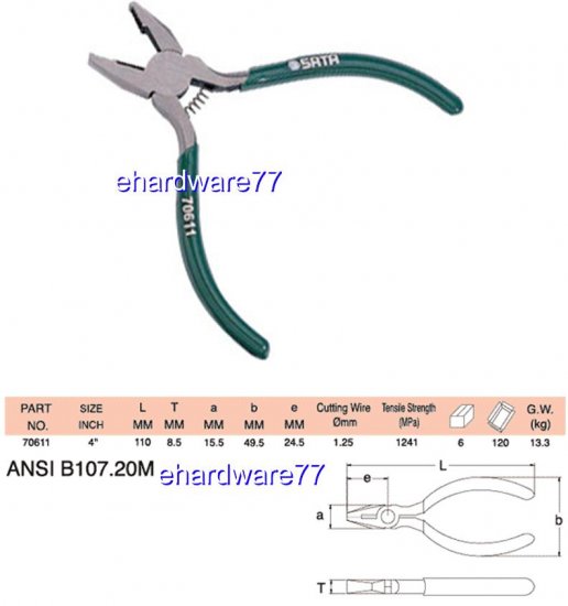 SATA - Miniature Linesman Pliers 4" (70611 )