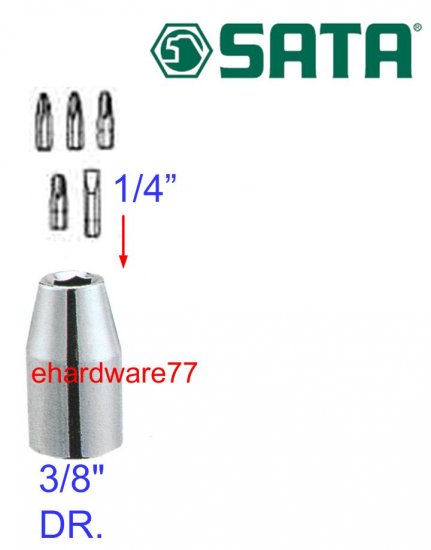 SATA - 3/8" DR. x 1/4" Shank Bit Holder Socket (12917)