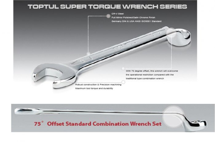 Combination Wrench 75° Offset 16mm